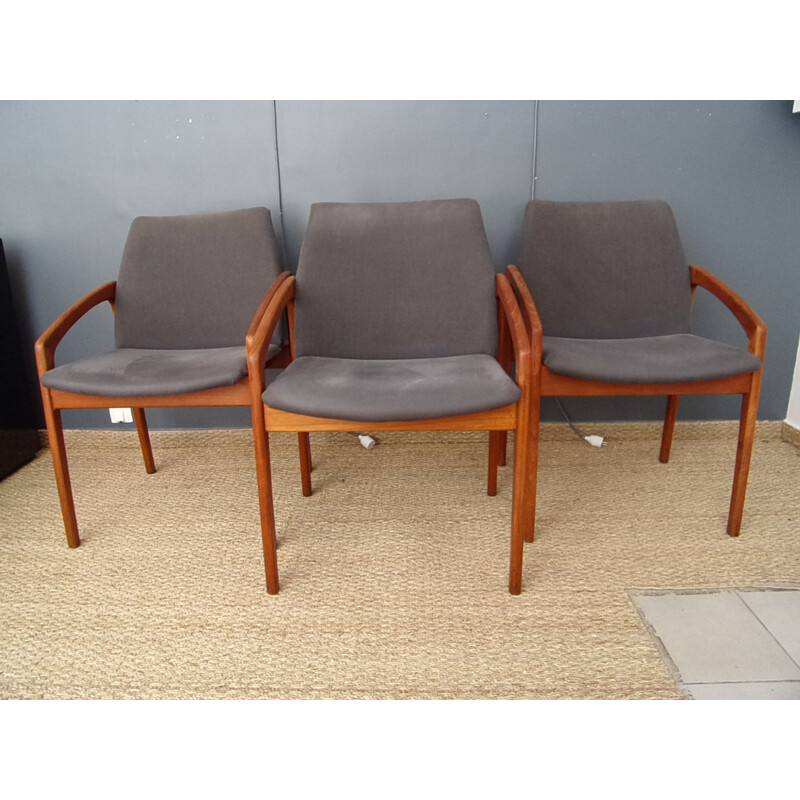 Set of 4 Scandinavian Korup Stolefabrik chairs, Kai KRISTIANSEN - 1960s