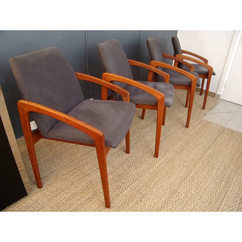 Set of 4 Scandinavian Korup Stolefabrik chairs, Kai KRISTIANSEN - 1960s