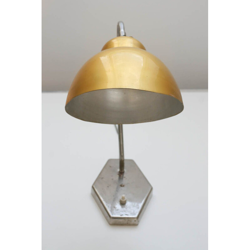 Vintage gold table lamp from Inkop, 1960s