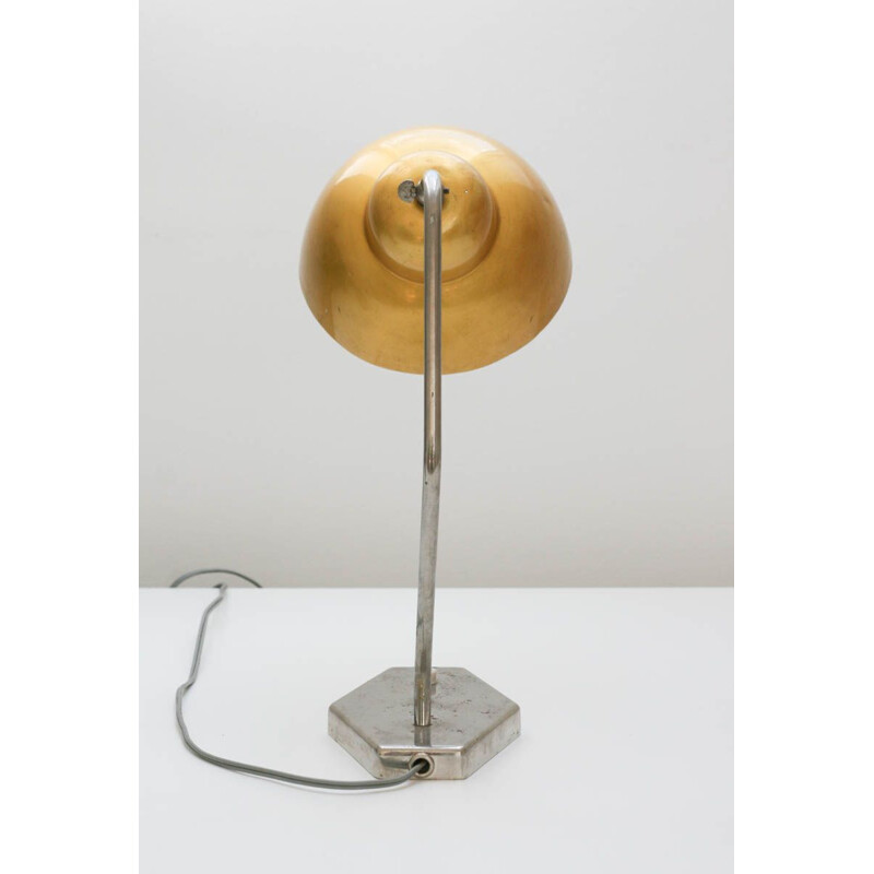 Vintage gold table lamp from Inkop, 1960s