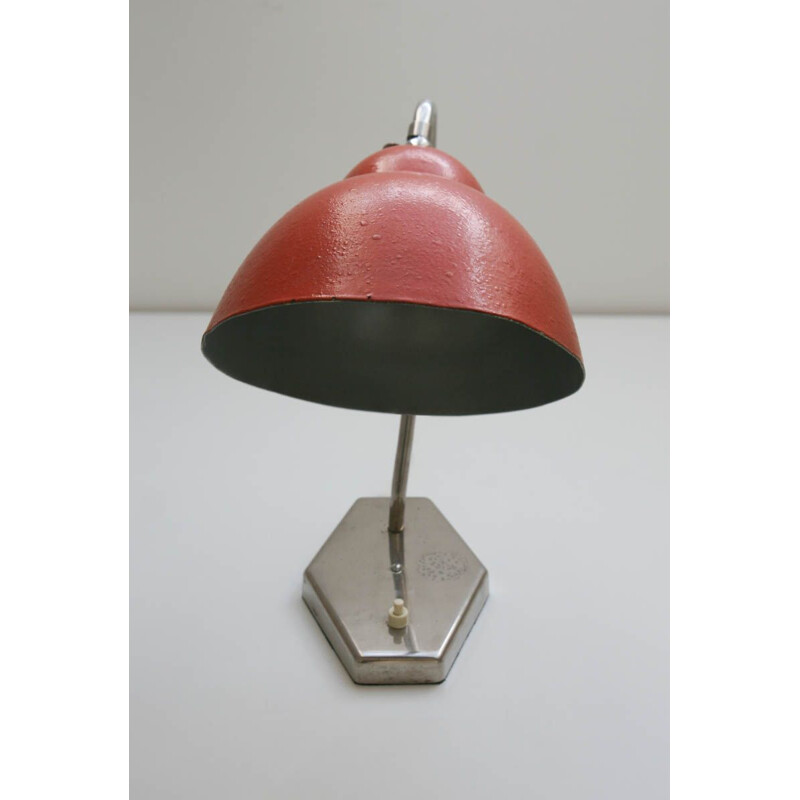 Vintage-Tischlampe in Scharlachrot von Inkop, 1960