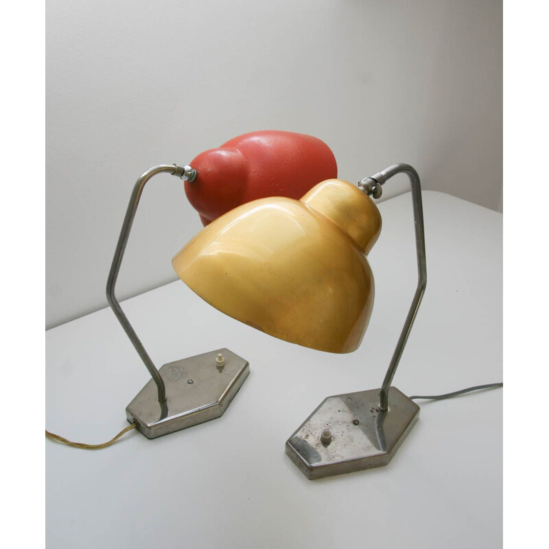 Lampe de table vintage cramoisie de Inkop, 1960