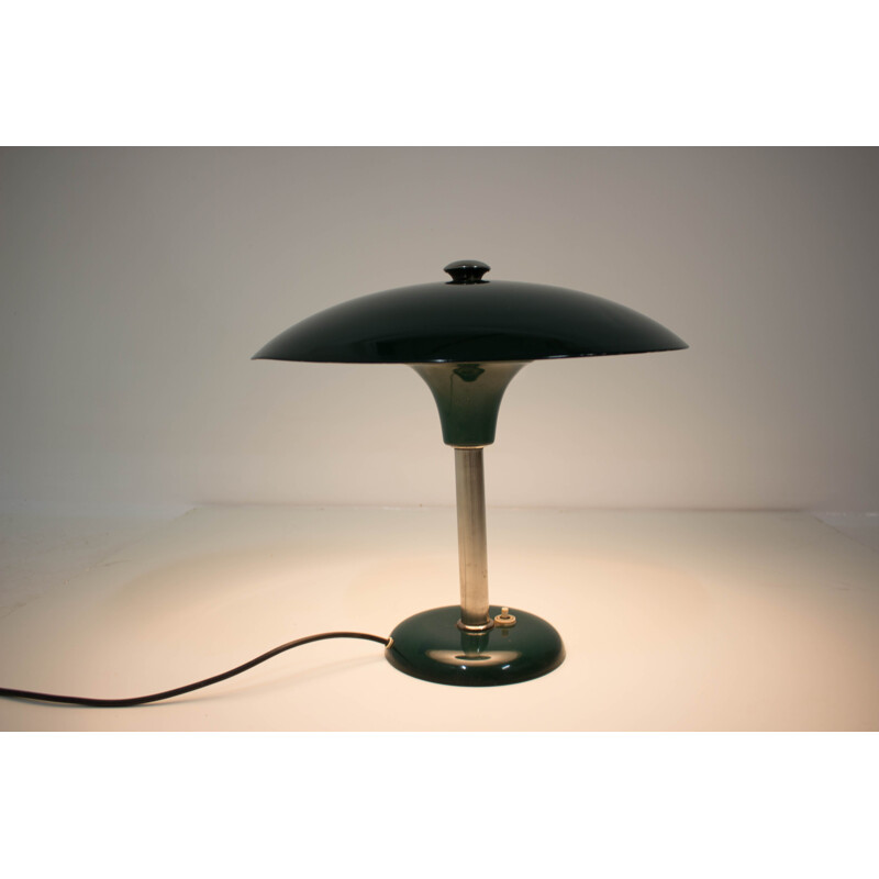 Lampe de table vintage Art déco en vert par Max Schumacher, Allemagne 1930
