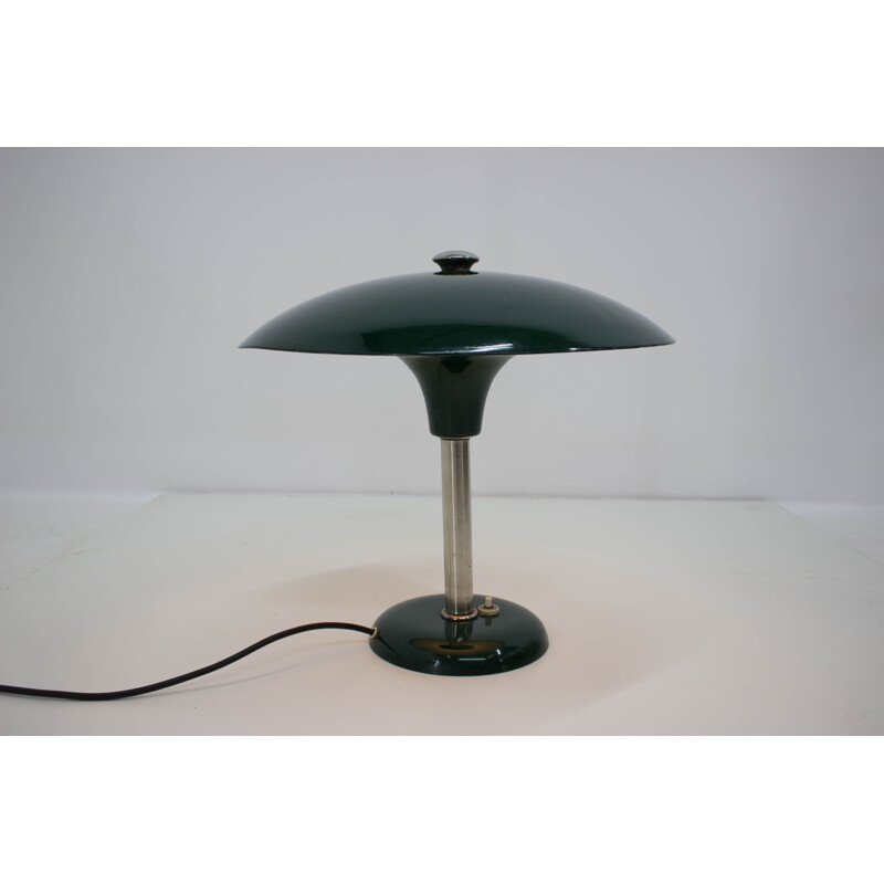 Lámpara de mesa Art Decó vintage en verde de Max Schumacher, Alemania 1930