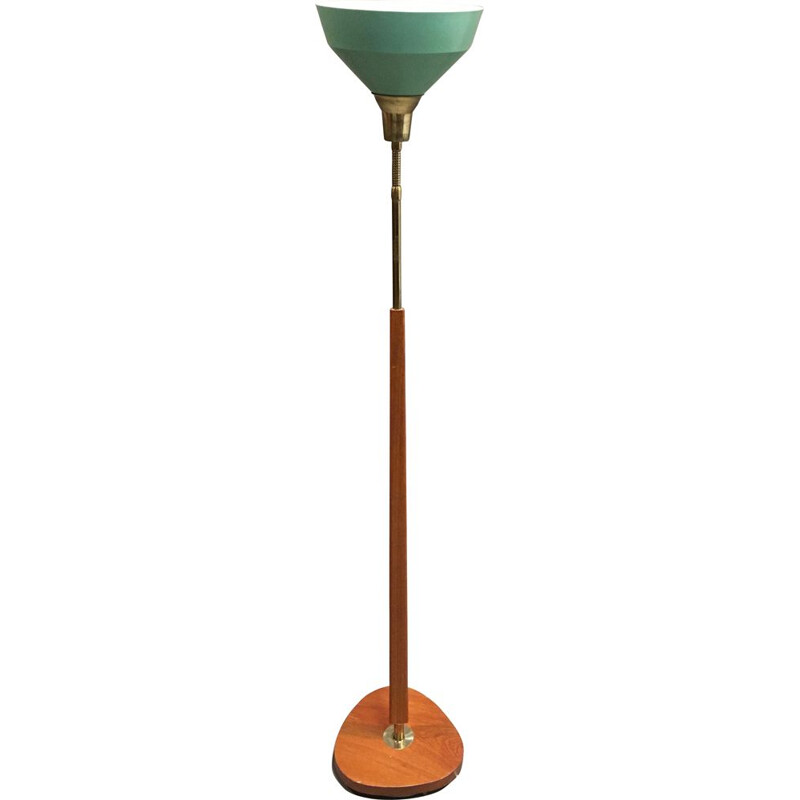 Vintage Scandinavian modular teak and metal 1950's floor lamp