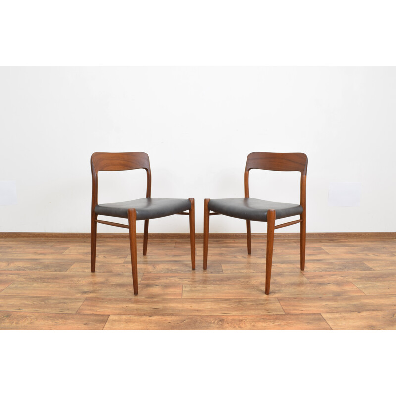 Pair of Danish teak chairs by Niels Otto Møller for J. L. Møller, 1960s