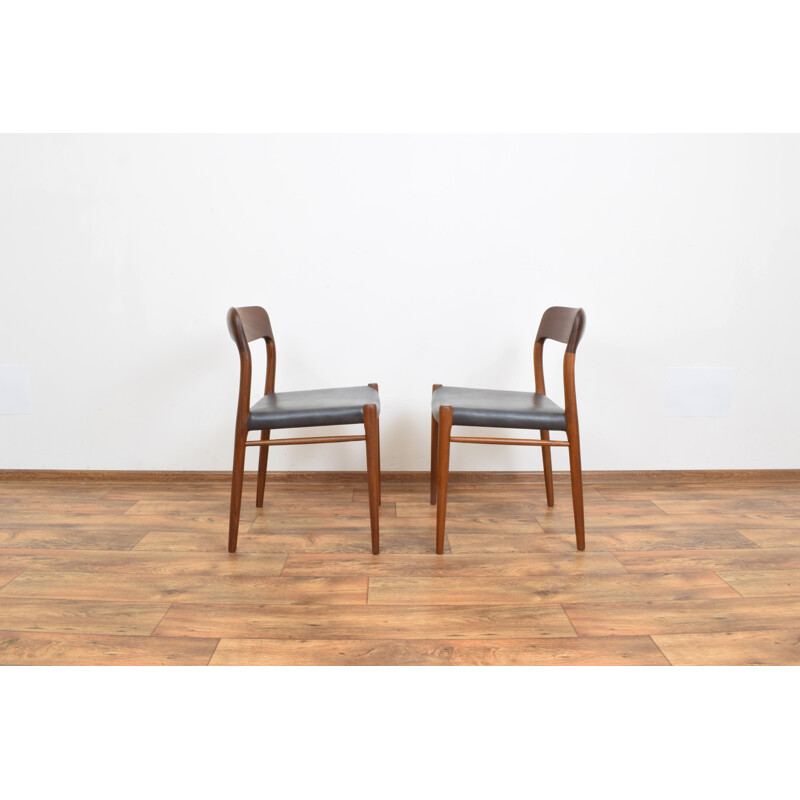 Pair of Danish teak chairs by Niels Otto Møller for J. L. Møller, 1960s