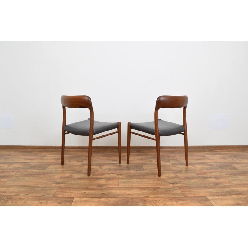 Pair of Danish teak chairs by Niels Otto Møller for J. L. Møller, 1960s