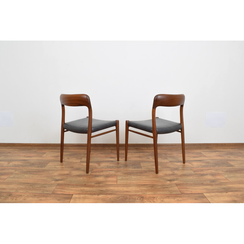 Pair of Danish teak chairs by Niels Otto Møller for J. L. Møller, 1960s