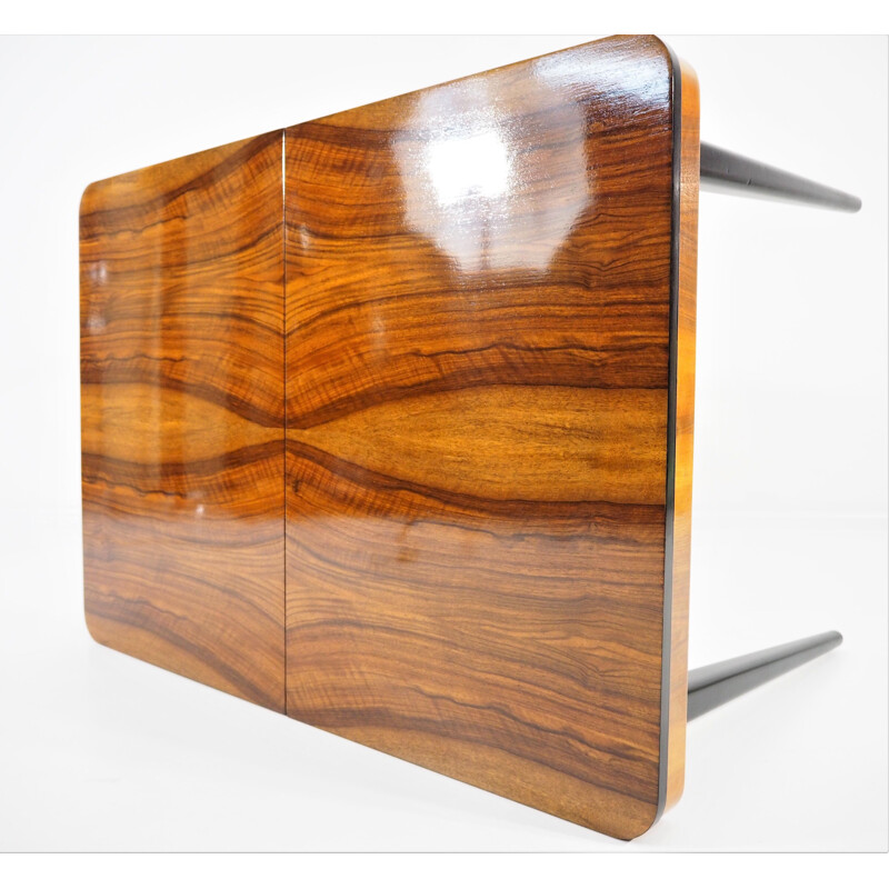 Vintage walnut side table by Jindřich Halabala for UP Závody, 1950s