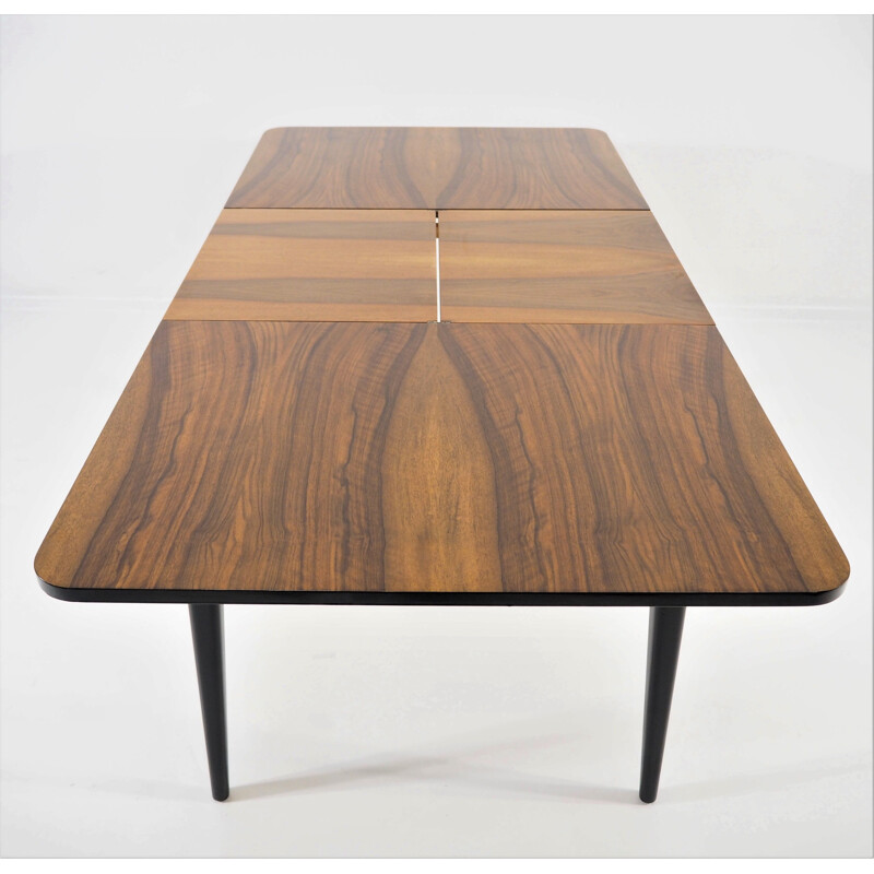 Vintage walnut side table by Jindřich Halabala for UP Závody, 1950s