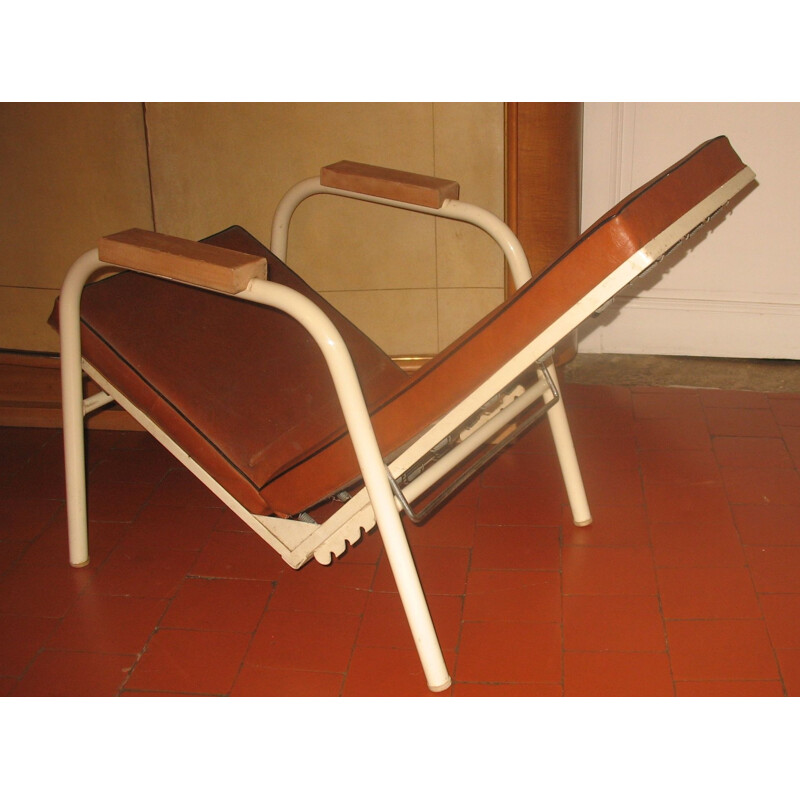 Vintage multi-position recliner by Jean Prouvé 