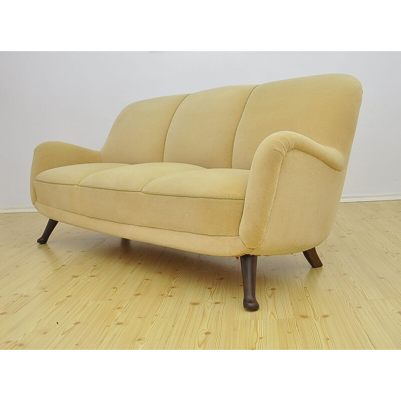 Vintage-Samtsofa von Berga Mobler, 1940