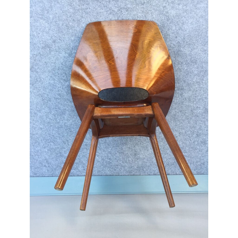 Vintage chair said "tonneau" by Pierre Guariche for Steiner, first edition, 1953