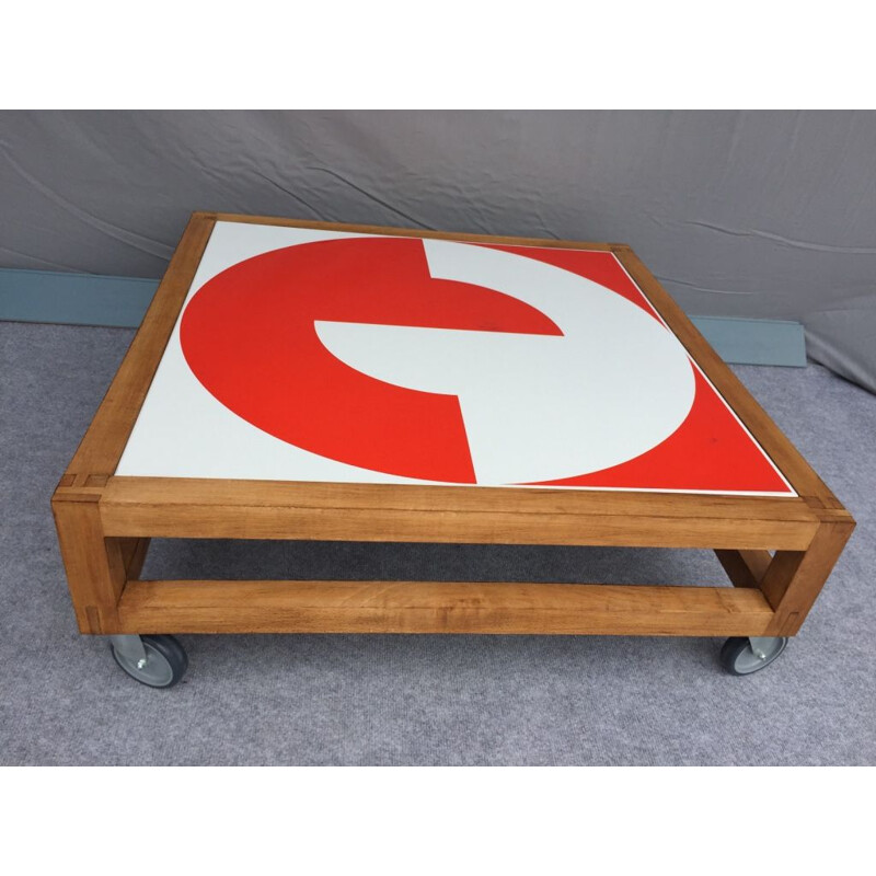 Vintage PRISUNIC coffee table by Jacques Tissinier, 1974