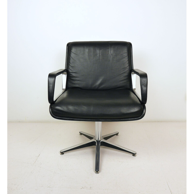 Vintage black Swivel Office Chair by Delta Design for Wilkhahn, Germany, 1970s