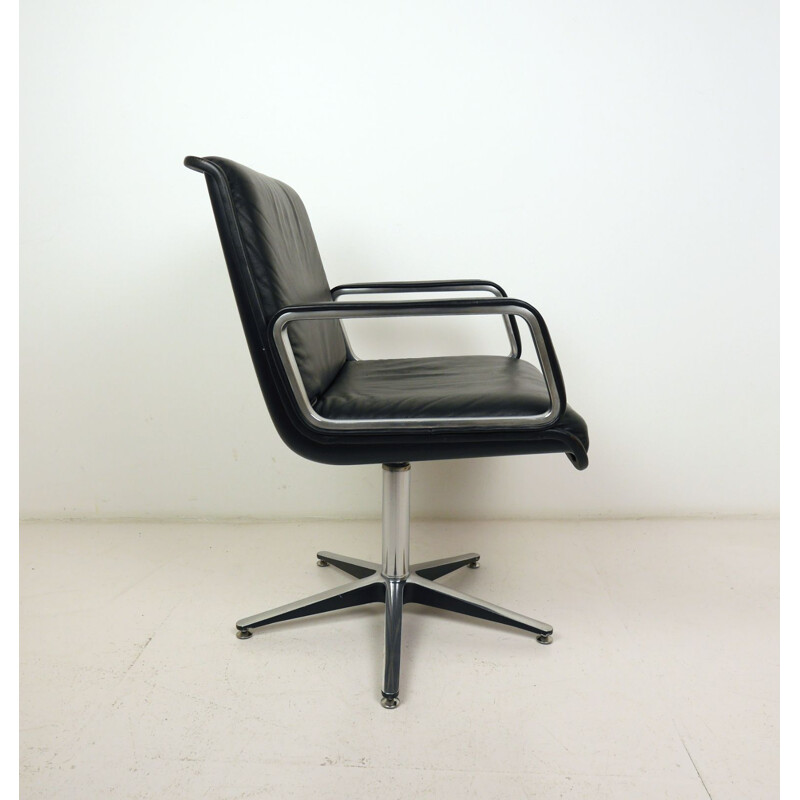 Vintage black Swivel Office Chair by Delta Design for Wilkhahn, Germany, 1970s