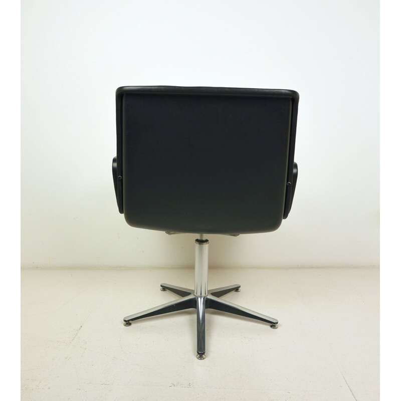 Vintage black Swivel Office Chair by Delta Design for Wilkhahn, Germany, 1970s