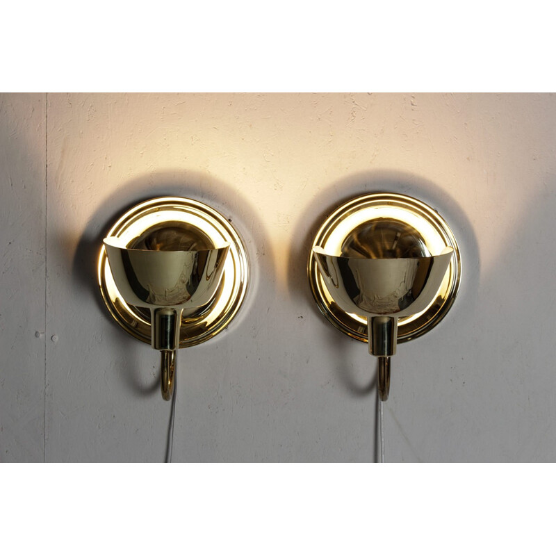 Svenskt Tenn pair of wall lamp model 2389 in gold brass, Josef FRANK - 1960s