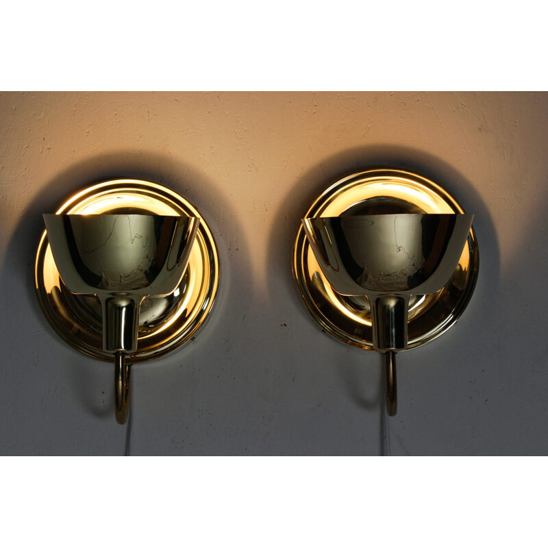 Svenskt Tenn pair of wall lamp model 2389 in gold brass, Josef FRANK - 1960s