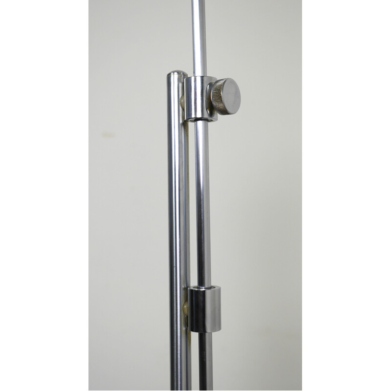 Vintage adjustable Chromed Arc Floor Lamp, Italy, 1970s