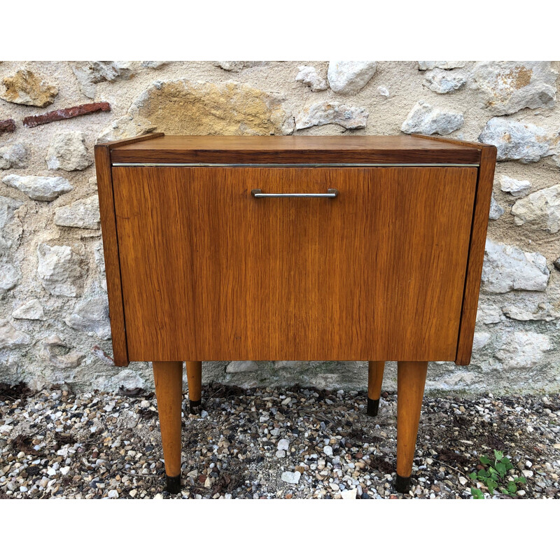 Vintage nightstand on tapered legs by SEMB, 1960s