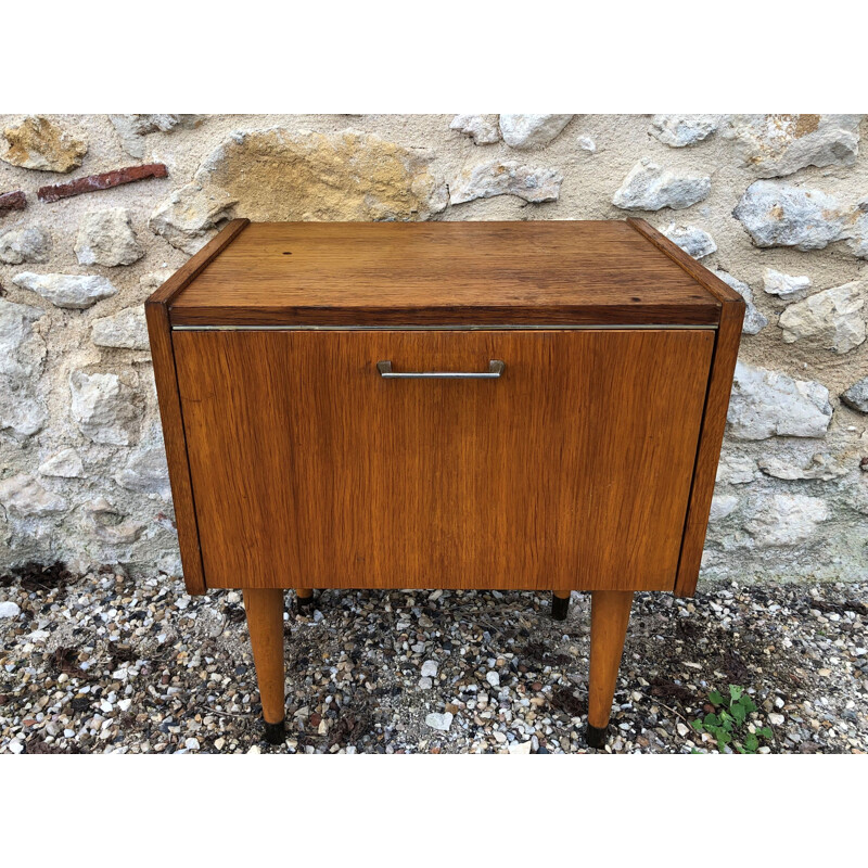 Vintage nightstand on tapered legs by SEMB, 1960s