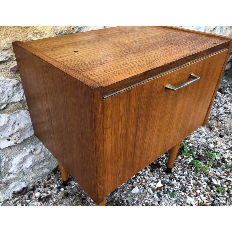 Vintage nightstand on tapered legs by SEMB, 1960s