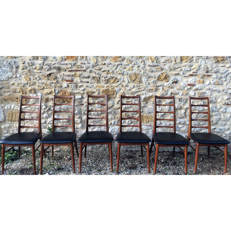 Set of 6 vintage teak chairs by Niels Koefoed for Koefoeds Hornslet, 1961