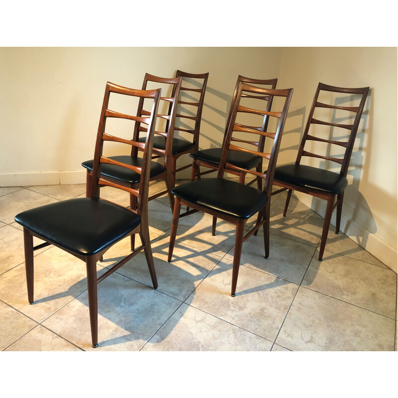 Set van 6 vintage teakhouten stoelen van Niels Koefoed voor Koefoeds Hornslet, 1961