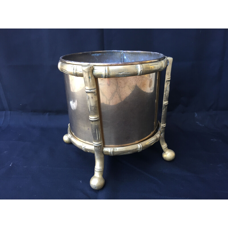 Large vintage bronze pot holder