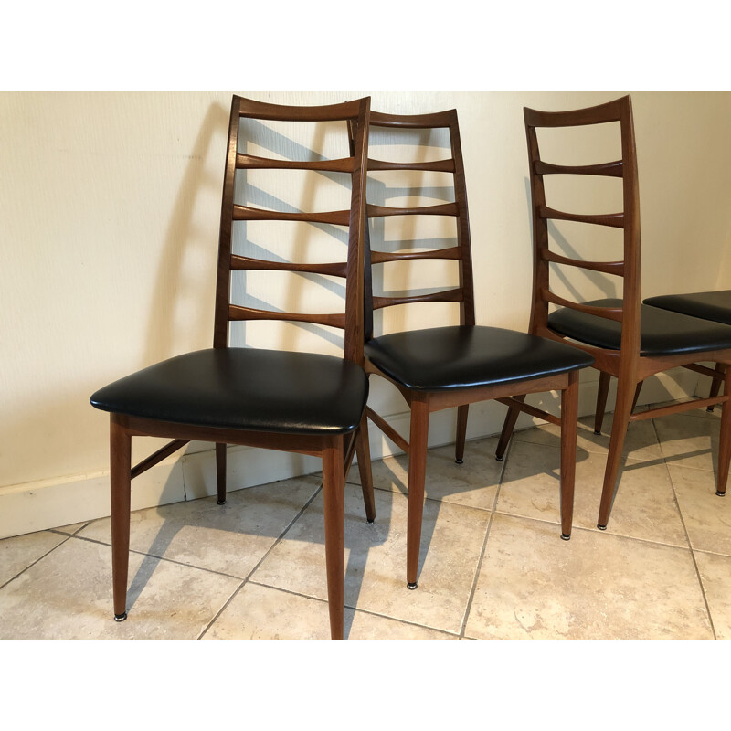 Set of 6 vintage teak chairs by Niels Koefoed for Koefoeds Hornslet, 1961