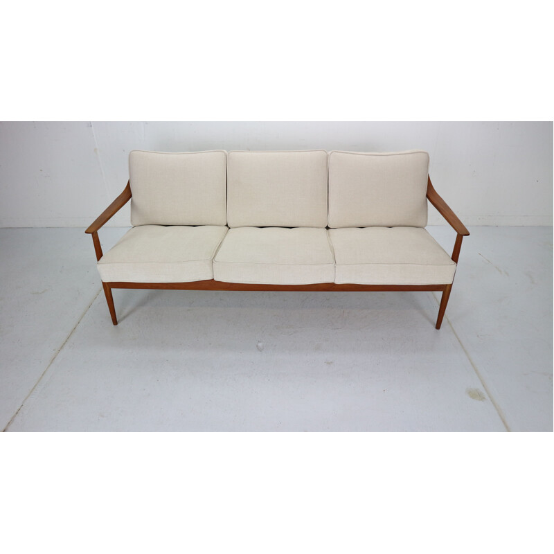Vintage Teak 3-Seater Sofa by Knoll Antimott from Willhelm Knoll, 1960s