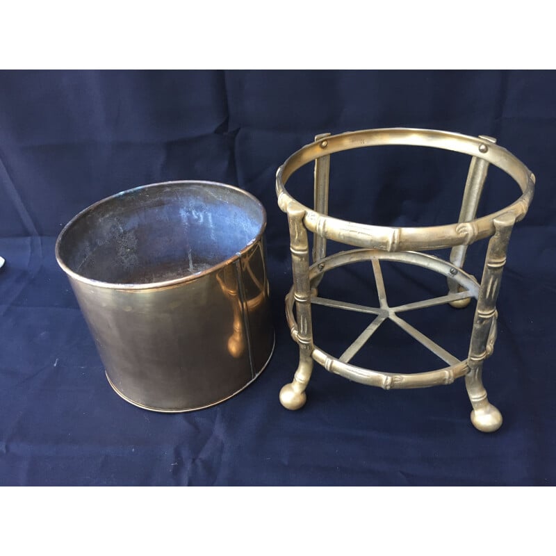 Large vintage bronze pot holder