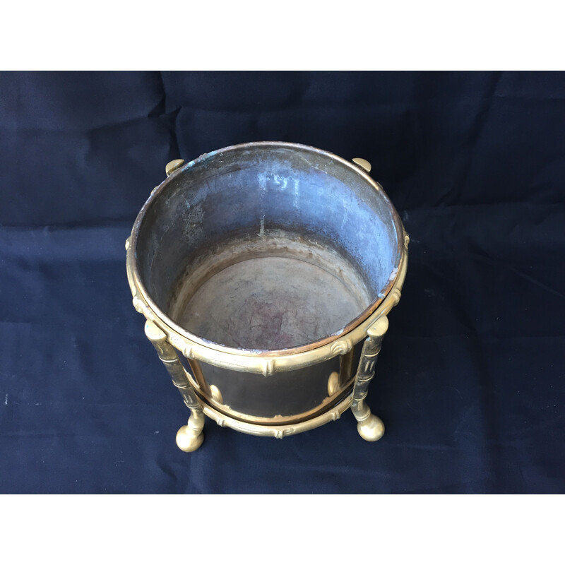 Large vintage bronze pot holder