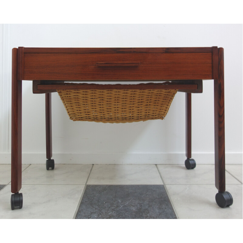 Vintage rosewood sewing table, Denmark, 1960s