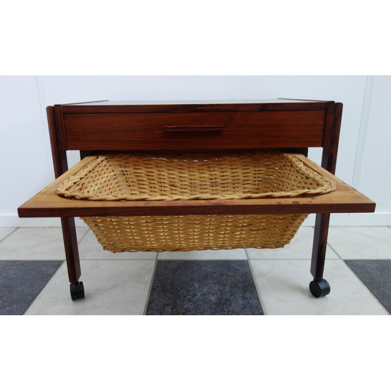 Vintage rosewood sewing table, Denmark, 1960s