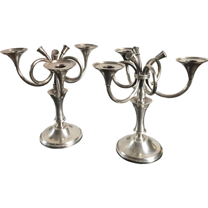 Pair of candlesticks model "Cheverny" by Ercuis
