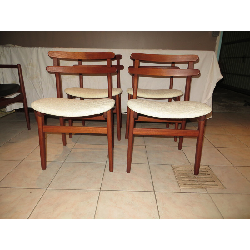 Set of 4 vintage teak chairs by Poul Volther, 1960s