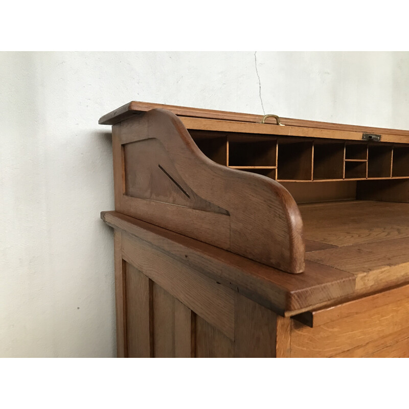 Vintage light solid oak desk, 1930-40s