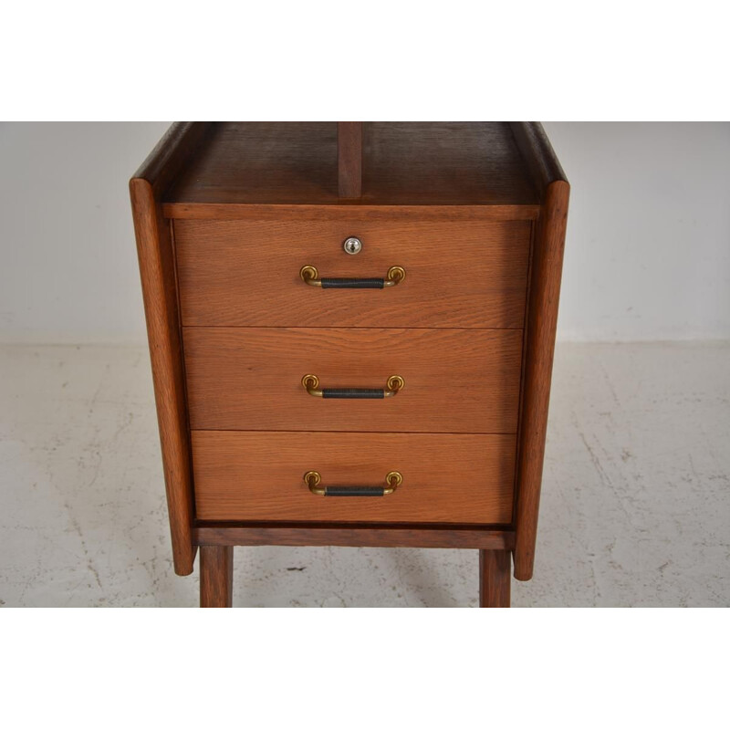 Vintage oak desk, France, 1950s