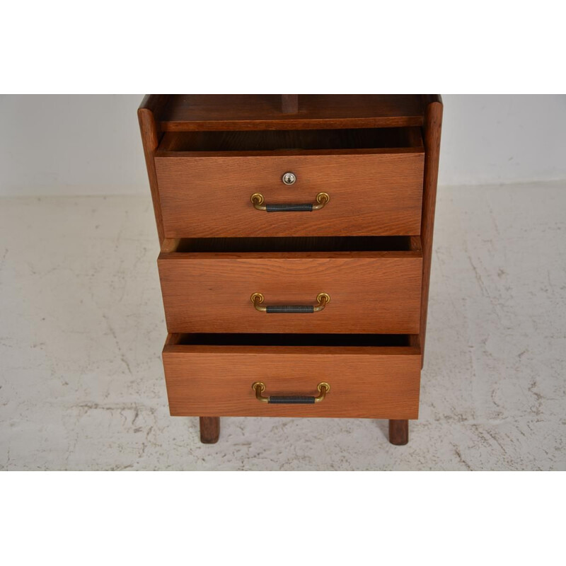 Vintage oak desk, France, 1950s