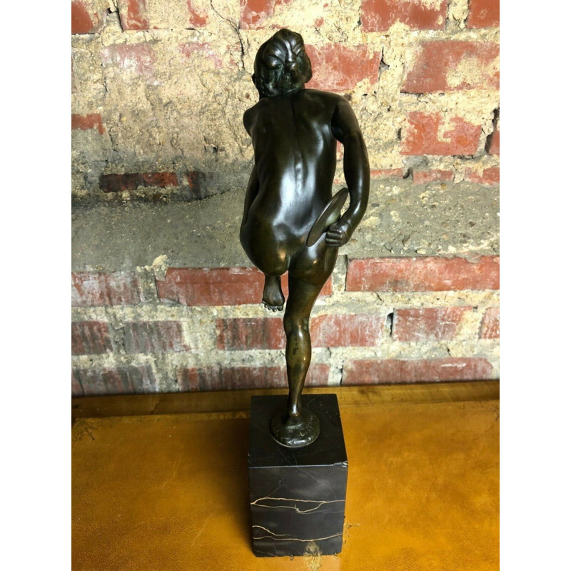 Vintage sculpture "la danseuse aux cymbales" by Lucien Charles Edouard Alliot