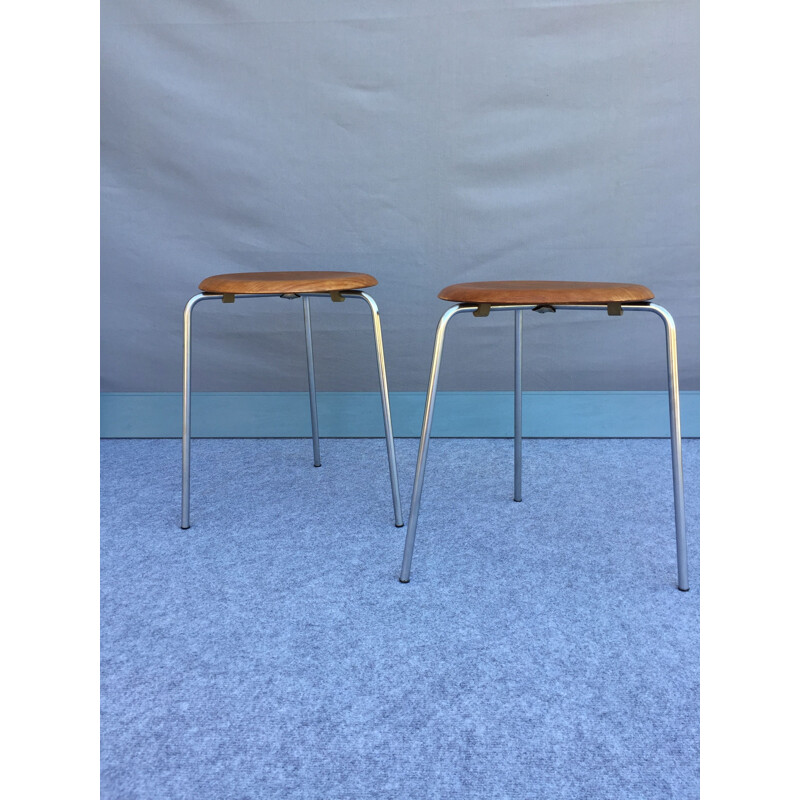 Pares de bancos de teca vintage por Arne Jacobsen