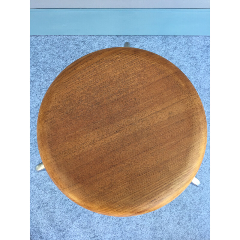 Pairs of vintage teak stools by Arne Jacobsen