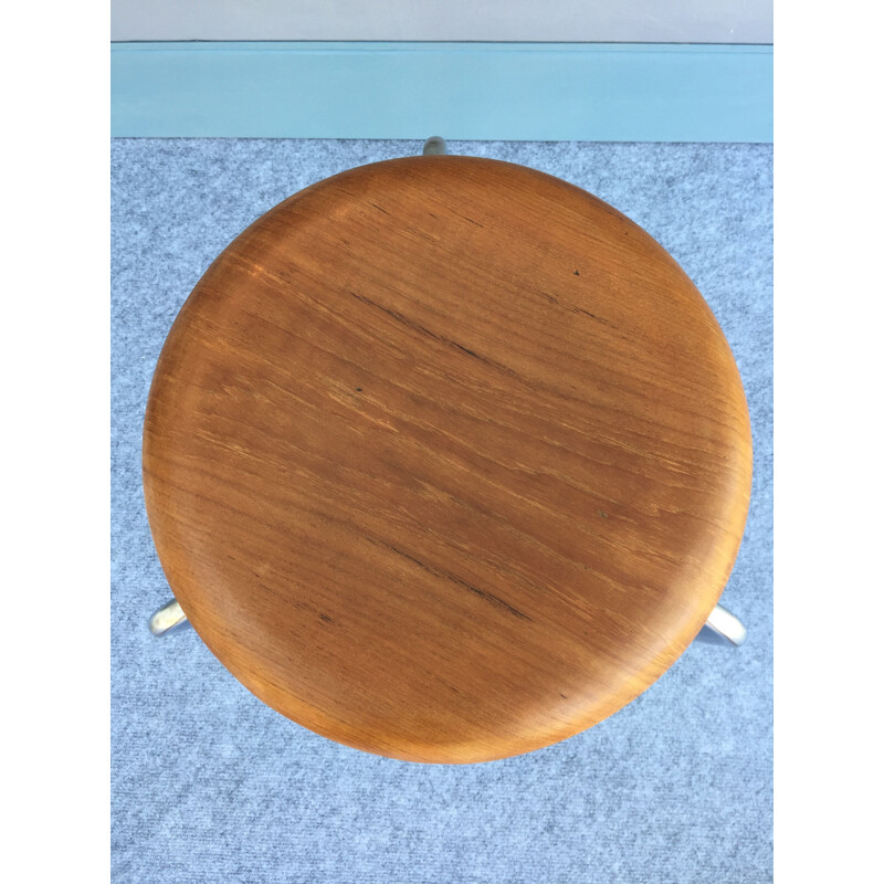 Pairs of vintage teak stools by Arne Jacobsen