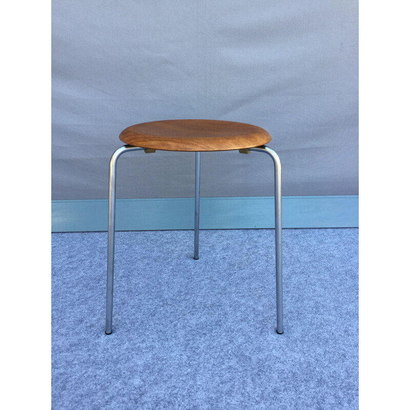 Paar vintage teakhouten krukken van Arne Jacobsen