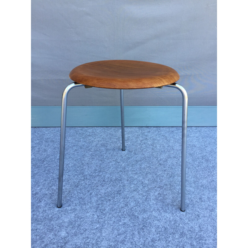 Paar vintage teakhouten krukken van Arne Jacobsen