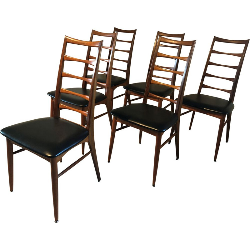 Ensemble de 6 chaises vintage en teck par Niels Koefoed pour Koefoeds Hornslet, 1961