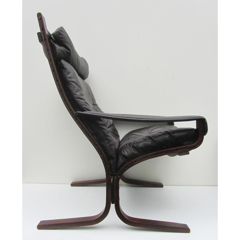 Lounge chairs in brown leather and wood, Ingmar RELLING - 1960s